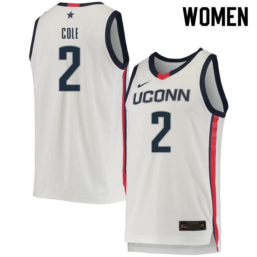 Women #2 R.J. Cole Uconn Huskies College Basketball Jerseys Sale-White